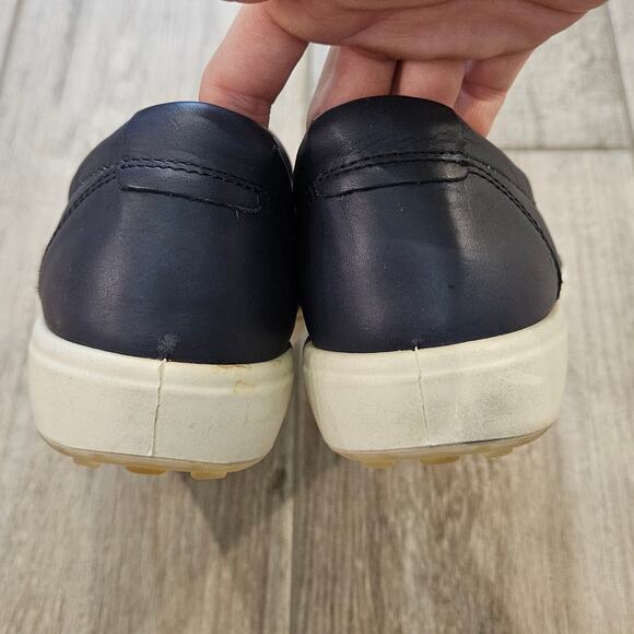 ECCO Soft 7 Woven Leather Slip On Sneakers Women 39 US 8 - 8.5 Black Casual - Picture 6 of 12